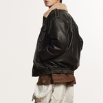 Load image into Gallery viewer, BARN JACKET WITH DISTRESSED WARM PU LEATHER
