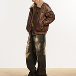 Load image into Gallery viewer, BARN JACKET WITH DISTRESSED WARM PU LEATHER
