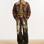 Load image into Gallery viewer, BARN JACKET WITH DISTRESSED WARM PU LEATHER
