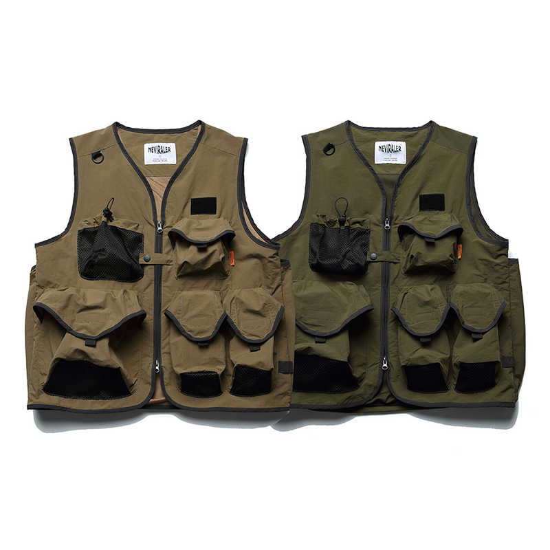 COLLARLESS CASUAL NYLON VEST