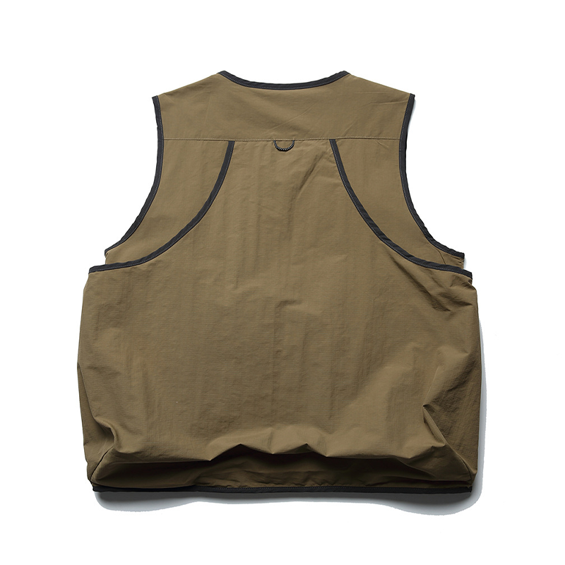 COLLARLESS CASUAL NYLON VEST