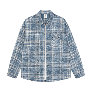 COTTON CLASSIC CHECKER ZIP-UP SHIRT