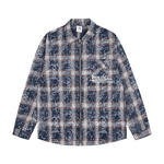 Load image into Gallery viewer, COTTON CLASSIC CHECKER ZIP-UP SHIRT
