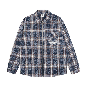 COTTON CLASSIC CHECKER ZIP-UP SHIRT