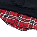 Load image into Gallery viewer, FAKE TWO-PIECE PLAID &amp; WORDS ZIP-UP HOODIE LONG SLEEVE
