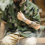 Load image into Gallery viewer, GEOMETRIC CAMOUFLAGE MILITARY MOUNTAIN CAMPING  SHORT-SLEEVE &amp; SHORTS SUIT
