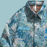 Load image into Gallery viewer, GREEN &amp; BLUE OIL PAINTING LOOSE EMBROIEDRY JACKET
