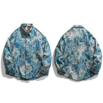 Load image into Gallery viewer, GREEN &amp; BLUE OIL PAINTING LOOSE EMBROIEDRY JACKET
