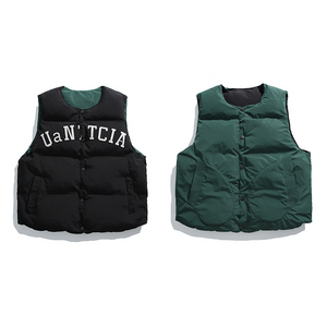 JAPANESE COLLEGE STYLE DOUBLE-SIDE THICKENED VEST JACKET