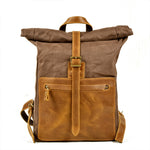 Load image into Gallery viewer, LEATHER WAXED CANVAS 16-INCH BACKPACK

