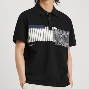 LINE PATCHWORK POLO SLIM FIT TOPS