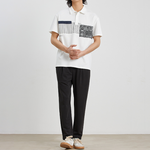 Load image into Gallery viewer, LINE PATCHWORK POLO SLIM FIT TOPS
