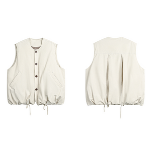 LOOSE SHOULDER COTTON VEST FOR A/W