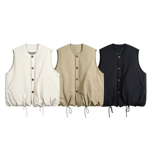 LOOSE SHOULDER COTTON VEST FOR A/W