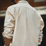 Load image into Gallery viewer, RETRO NATIVE WHITE COTTONSEED PARTICLES LAPEL LONG-SLEEVED SHIRT
