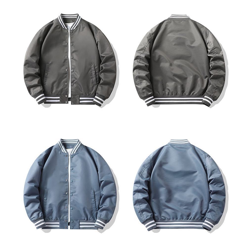 BOMBER JACKET CONTRAST STRIPED BASEBALL BASIC SHAPE DESIGN