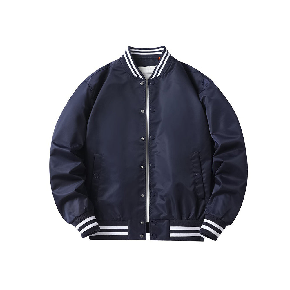BOMBER JACKET CONTRAST STRIPED BASEBALL BASIC SHAPE DESIGN