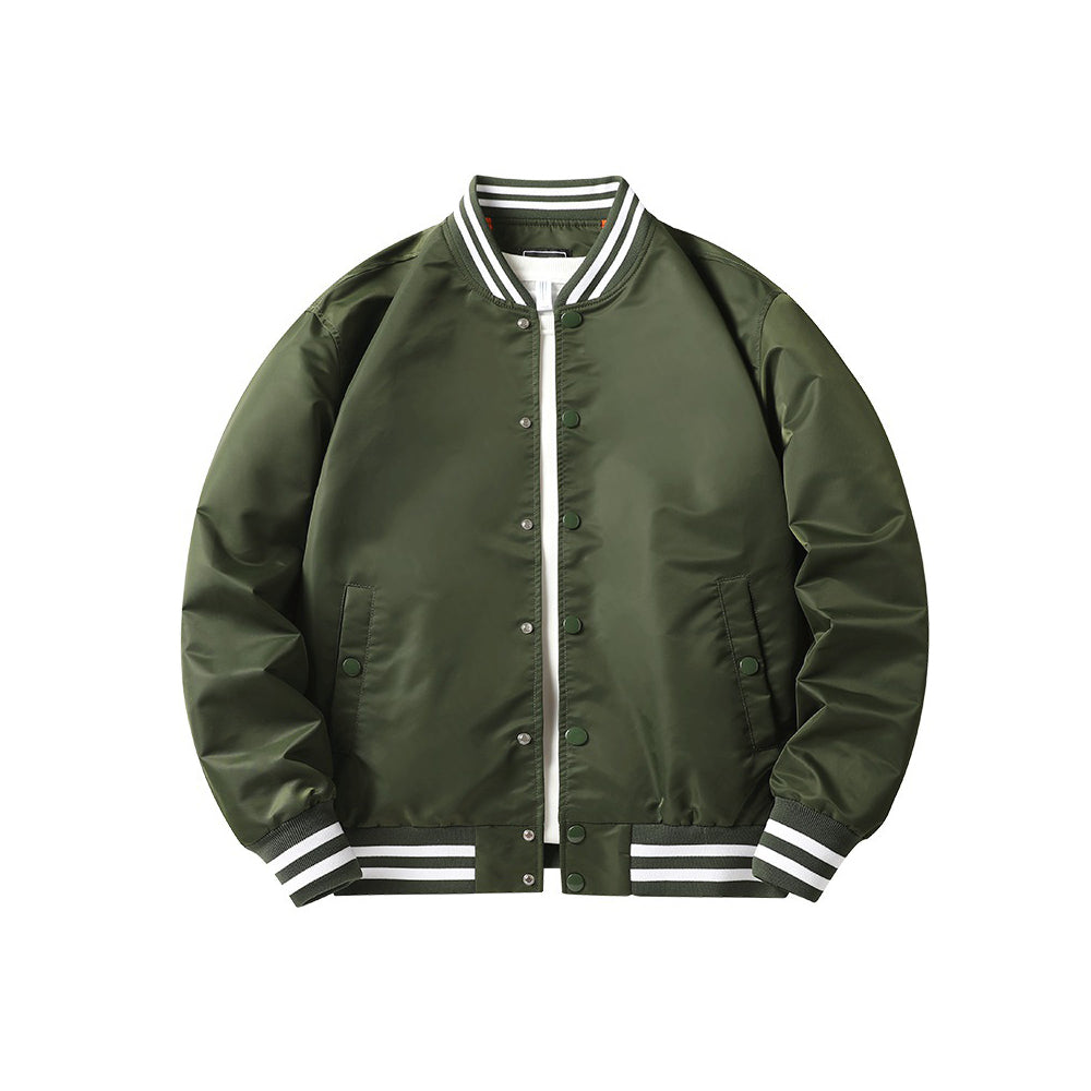 BOMBER JACKET CONTRAST STRIPED BASEBALL BASIC SHAPE DESIGN