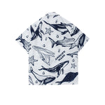 Load image into Gallery viewer, summer-beach-blue-white-whale-pattern-open-button-shirt

