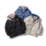 Load image into Gallery viewer, casual-zipper-cotton-puffy-fake-two-hooded-thickened-jacket

