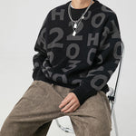 Load image into Gallery viewer, DIGITAL CREW NECK KNIT PULLOVER SWEATER
