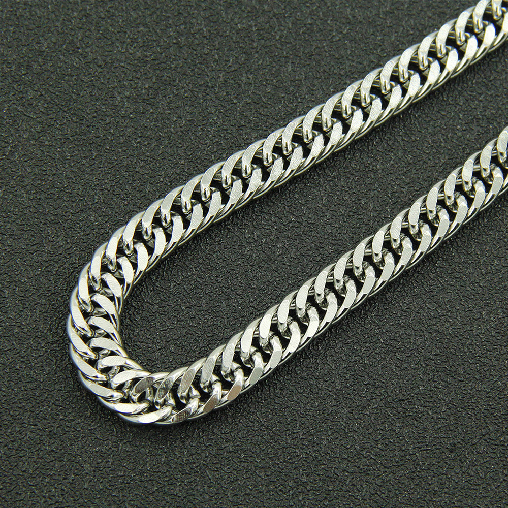 DOUBLE CHAIN OF CUBAN & SNAKE NECKLACE