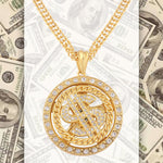 Load image into Gallery viewer, FORTUNE DOLLAR DIAMOND HOOP ROTATABLE NECKLACE
