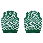Load image into Gallery viewer, GARBLED TWISTED SPACE CHECKERBOARD KNITTED VEST

