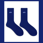 Load image into Gallery viewer, KLEIN BLUE SNOW MOUNTAIN THICK LINE SOCKS

