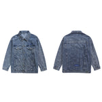 Load image into Gallery viewer, LAPEL CASUAL WASHED JACQUARD DEMIN JACKET
