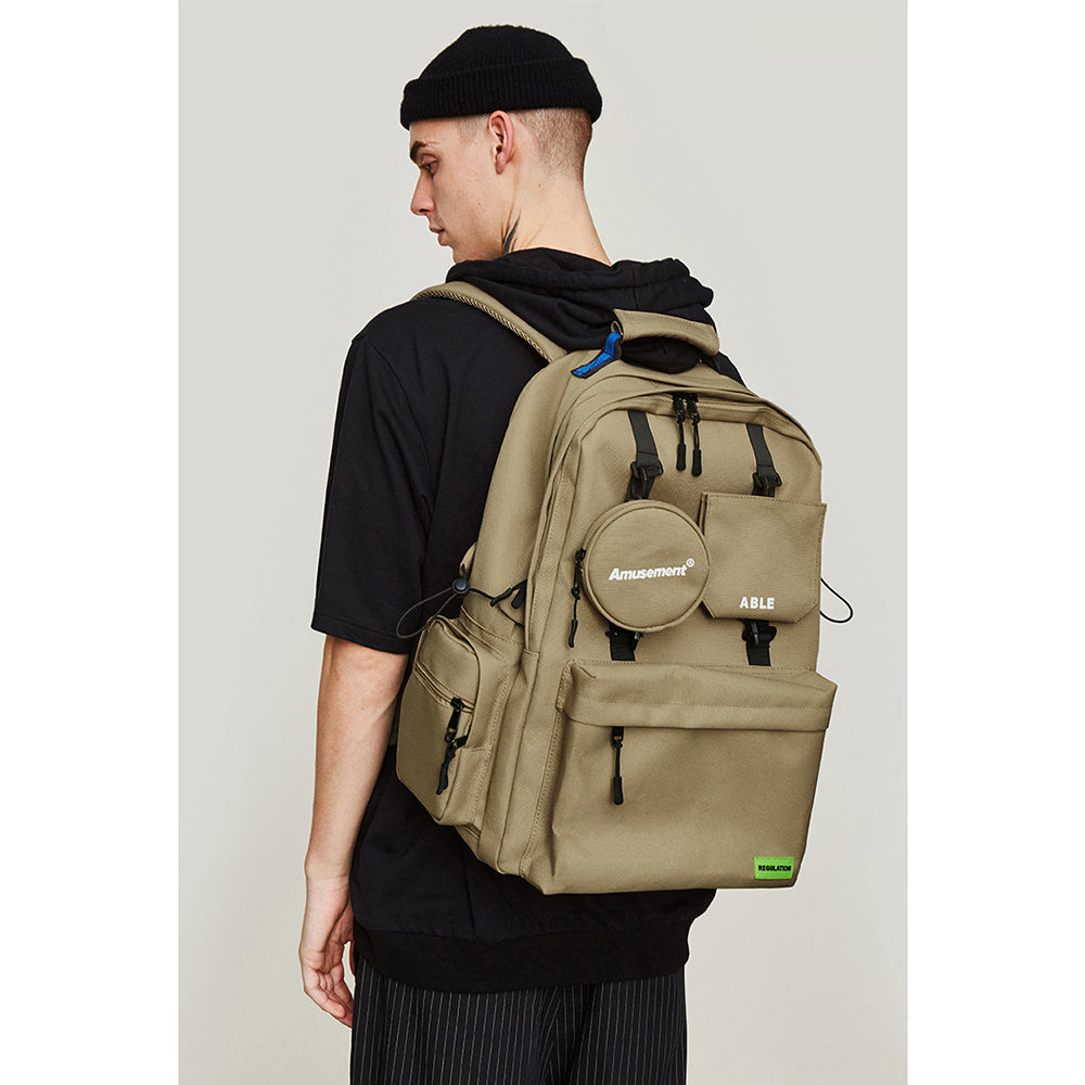 LARGE CAPACITY CASUAL BACKPACK WITH 2 DETACHABLE POUCHES