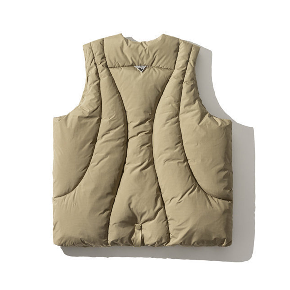 PUFFER VEST ROUND JACKET LOOSE FIT OVERSIZED VEST ZIP UP CLOSURE 