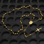 Load image into Gallery viewer, 8MM ROUND BEADS NECKLACE JESUS CROSS ICE OUT PENDANT
