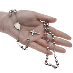 Load image into Gallery viewer, 8MM ROUND BEADS NECKLACE JESUS CROSS ICE OUT PENDANT
