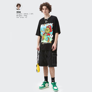 SMILEY FACE "MARIO" REFLECTIVE PRINT CREW NECK SHIRT
