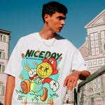 Load image into Gallery viewer, SMILEY FACE &quot;MARIO&quot; REFLECTIVE PRINT CREW NECK SHIRT

