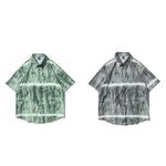 Load image into Gallery viewer, TIE DYE STRIPED CLASSIC LAPEL SHORT SLEEVE SUMMER SHIRT
