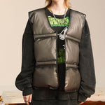 Load image into Gallery viewer, ZIP FEATHER INSULATED COTTON VEST
